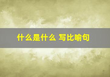 什么是什么 写比喻句